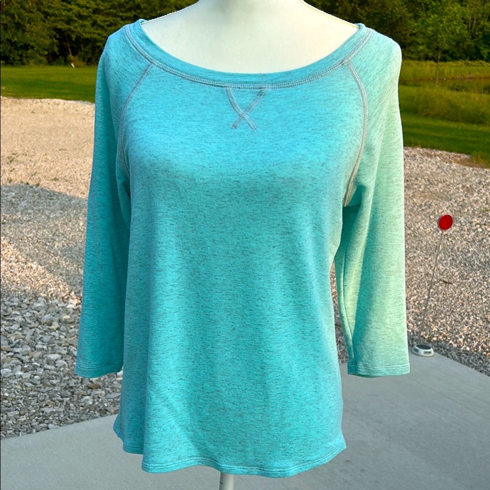 EUC The Limited  Mint Green with gray heather 3/4 Sleeve Relaxed Tee